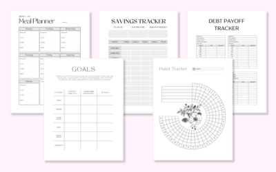 free meal planner, free printables, free goal tracker
